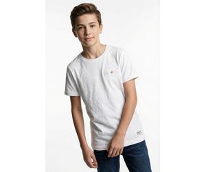 Kurzarmshirt NAME IT "NKMVINCENT SS TOP F NOOS", Jungen, Gr. 146 (152), hellweiß, Jersey, Obermaterial: 100% Baumwolle, unifarben, regular fit normal, Rundhals, Shirts, Baumwolle, Brusttasche (3109841