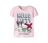 Kurzarmshirt NAME IT "NMFFIRA HELLOK SS TOP NOOS SKY", Mädchen, Gr. 116, pirouette, Jersey, Obermaterial: 95% Baumwolle, 5% Elasthan, bedruckt, normal, Rundhals, Shirts, Baumwollmischung, Hello Kitty