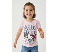 Kurzarmshirt NAME IT "NMFFIRA HELLOK SS TOP NOOS SKY", Mädchen, Gr. 122/128, rosa (pirouette), Jersey, Obermaterial: 95% Baumwolle, 5% Elasthan, bedruckt, normal, Rundhals, Shirts, Baumwollmischung, H