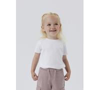 Kurzarmshirt NAME IT "NMFVIBBI SS TOP NOOS", Mädchen, Gr. 116, hellweiß, Jersey, Obermaterial: 95% Baumwolle, 5% Elasthan, unifarben, normal normal, Rundhals, Shirts, Baumwollmischung, Kurzarm (102999