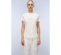 Kurzarmshirt NAPAPIJRI "S-BOX LOGO SS W 1 A69 LANGOUSTINO A69", Damen, Gr. L, weiß, Single Jersey, Obermaterial: 100% Baumwolle, casual, regular fit normal, Rundhals, Kurzarm eingesetzt abgesteppte Ka