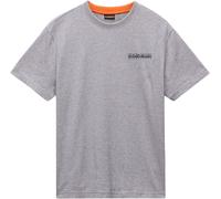 Kurzarmshirt NAPAPIJRI "S-SOVANA SS", Herren, Gr. XL, grau (medium grau melange), Jersey, Obermaterial: 100% Baumwolle, unifarben, regular fit normal, Rundhals, eingesetzt abgesteppte Kante, Shirts, M
