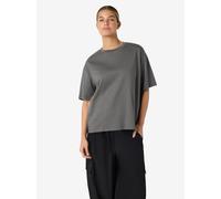 Kurzarmshirt NOISY MAY "NMKIM S/S T-SHIRT JRS NOOS", Damen, Gr. M, grau (charcoal gray), Jersey, Obermaterial: 100% Baumwolle, unifarben, regular fit normal, Rundhals, Shirts, Baumwolle, regular fit (