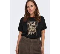 Kurzarmshirt ONLY CARMAKOMA "CARCRUZ LIFE SS O-NECK REG TEE JRS", Damen, Gr. S, schwarz (schwarz print:the best), Jersey, Obermaterial: 100% Baumwolle, bedruckt, regular fit normal, Rundhals, Shirts, 