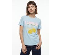 Kurzarmshirt ONLY CARMAKOMA "CARKITA LIFE S/S PEARL TOP JRS", Damen, Gr. L, winter sky print:limoni de amalfi, Jersey, Obermaterial: 100% Baumwolle, bedruckt, normal, Rundhals, Shirts (43441955-L) win