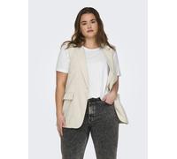 Kurzarmshirt ONLY CARMAKOMA "CARMOSTER S/S FOLD UP TOP JRS NOOS", Damen, Gr. XL, weiß, Jersey, Obermaterial: 63% Polyester, 33% Viskose, 4% Elasthan, unifarben, regular fit normal, Rundhals, mit Umsch