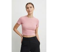 Kurzarmshirt ONLY "ONLBETTY S/S O-NECK SHORT TOP CC JRS", Damen, Gr. L, rosy touch, Jersey, Obermaterial: 95% Baumwolle, 5% Elasthan, unifarben, regular fit bauchfrei, Rundhals, Shirts, softe Jerseyqu