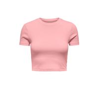 Kurzarmshirt ONLY "ONLBETTY S/S O-NECK SHORT TOP CC JRS", Damen, Gr. M, rosy touch, Jersey, Obermaterial: 95% Baumwolle, 5% Elasthan, unifarben, regular fit bauchfrei, Rundhals, Shirts, softe Jerseyqu