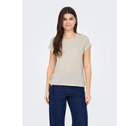 Kurzarmshirt ONLY "ONLCLAUDIA S/S GLITTER STRIPE TOP JRS", Damen, Gr. XS, gold (cloud dancer detail:gold lurex stripe), Jersey, Obermaterial: 81% Viskose, 11% Elasthan, 8% metallisierte Fasern, Glanzf