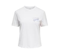 Kurzarmshirt ONLY "ONLDINA S/S CLUB TOP BOX JRS", Damen, Gr. M, hellweiß print:sunset, Jersey, Obermaterial: 100% Baumwolle, bedruckt, regular fit normal, Rundhals, Shirts, Baumwolle, regular fit, Run