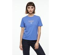 Kurzarmshirt ONLY "ONLDINA S/S CLUB TOP BOX JRS", Damen, Gr. XS, ultramarine print:seashell, Jersey, Obermaterial: 100% Baumwolle, bedruckt, regular fit normal, Rundhals, Shirts, Baumwolle, regular fi