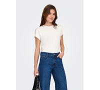 Kurzarmshirt ONLY "ONLERICA S/S TOP JRS NOOS", Damen, Gr. S, cloud dancer, Jersey, Obermaterial: 100% Baumwolle, unifarben, oversize normal, Rundhals, Shirts (90632913-S) cloud dancer