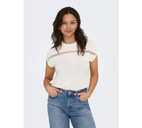 Kurzarmshirt ONLY "ONLFREE LIFE BATSLEEVE O-NECK MIX TOPJRS", Damen, Gr. S, weiß (cloud dancer), Jersey, Obermaterial: 70% Modal, 30% Polyester, unifarben, regular fit normal, Rundhals, Shirts (813916