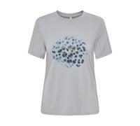 Kurzarmshirt ONLY "ONLFREE LIFE MODAL S/S ATELIER TOP JRS", Damen, Gr. S (36), grau (ultimate grau print:temtation eclectic), Jersey, Obermaterial: 70% Modal, 30% Polyester, bedruckt, regular fit norm