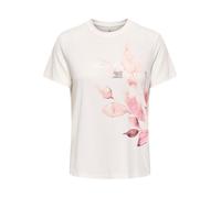 Kurzarmshirt ONLY "ONLFREE LIFE MODAL S/S ATELIER TOP JRS", Damen, Gr. S, cloud dancer print:free desert muse, Jersey, Obermaterial: 70% Modal, 30% Polyester, bedruckt, regular fit normal, Rundhals, S