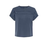 Kurzarmshirt ONLY "ONLFREE LIFE S/S LACE PANEL TOP JRS", Damen, Gr. M, blau (vintage indigo), Jersey, Obermaterial: 70% Modal, 30% Polyester, unifarben, Rundhals, Shirts (38498742-M) vintage indigo