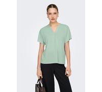 Kurzarmshirt ONLY "ONLFREE LIFE S/S SPLIT TOP JRS", Damen, Gr. XL, jadeite, Jersey, Obermaterial: 70% Modal, 30% Polyester, unifarben, regular fit normal, V-Ausschnitt, Shirts, Materialmix, regular fi