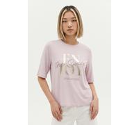 Kurzarmshirt ONLY "ONLFREE MAYA S/S PRINT TOP BOX JRS", Damen, Gr. L, pale lila print:enjoy, Jersey, Obermaterial: 70% Modal, 30% Polyester, bedruckt, regular fit normal, Rundhals, Shirts, Materialmix