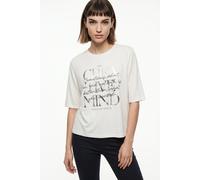 Kurzarmshirt ONLY "ONLFREE MAYA S/S PRINT TOP BOX JRS", Damen, Gr. M, cloud dancer print:creative, Jersey, Obermaterial: 70% Modal, 30% Polyester, bedruckt, regular fit normal, Rundhals, Shirts, Mater