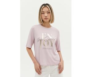 Kurzarmshirt ONLY "ONLFREE MAYA S/S PRINT TOP BOX JRS", Damen, Gr. S, pale lila print:enjoy, Jersey, Obermaterial: 70% Modal, 30% Polyester, bedruckt, regular fit normal, Rundhals, Shirts, Materialmix