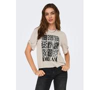 Kurzarmshirt ONLY "ONLFREE - T-Shirt mit Print für lässige Kombinationen", Damen, Gr. M, pumice stone print:dream, Jersey, Obermaterial: 70% Modal, 30% Polyester, bedruckt, regular fit normal, Rundhal
