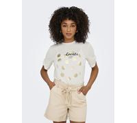 Kurzarmshirt ONLY "ONLFREE - T-Shirt mit Print für lässige Kombinationen", Damen, Gr. S, cloud dancer print:create, Jersey, Obermaterial: 70% Modal, 30% Polyester, bedruckt, regular fit normal, Rundha