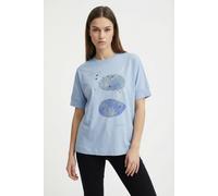 Kurzarmshirt ONLY "ONLJANY S/S O-NECK PRINT TOP BOX JRS", Damen, Gr. M, soft chambray print:janey choosing, Jersey, Obermaterial: 53% Viskose, 47% Nylon, normal, Rundhals, angesetztes Bündchen, Shirts