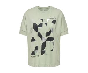 Kurzarmshirt ONLY "ONLJANY S/S O-NECK PRINT TOP BOX JRS", Damen, Gr. XS, desert sage print:infinite, Jersey, Obermaterial: 53% Viskose, 47% Nylon, bedruckt, normal, Rundhals, angesetztes Bündchen, Shi