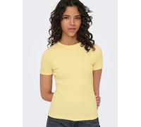 Kurzarmshirt ONLY "ONLJUNE S/S TEE JRS NOOS", Damen, Gr. XL, italian straw, Jersey, Obermaterial: 65% Polyester, 30% Viskose, 5% Elasthan, unifarben, figurbetont normal, Rundhals, Shirts, Materialmix