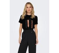 Kurzarmshirt ONLY "ONLKITA LIFE REG S/S MIX TOP CS JR", Damen, Gr. L, schwarz print:animal stripe, Jersey, Obermaterial: 100% Baumwolle, bedruckt, normal, Rundhals, Shirts (52174307-L) schwarz print:a