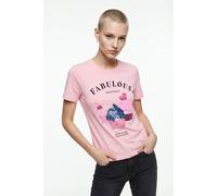 Kurzarmshirt ONLY "ONLKITA LIFE S/S TOP BOX JRS", Damen, Gr. XL, rosa (romance rose print:fabulous muffins), Jersey, Obermaterial: 100% Baumwolle, bedruckt, regular fit normal, Rundhals, Shirts, Baumw