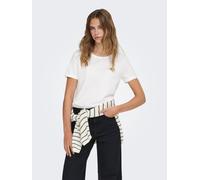 Kurzarmshirt ONLY "ONLKITA LIFE S/S TOP NOOS", Damen, Gr. XL, gold (cloud dancer gold), Jersey, Obermaterial: 100% Baumwolle, bedruckt, regular fit normal, Rundhals, Shirts, regular fit, casual, Singl