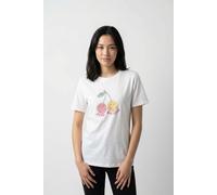 Kurzarmshirt ONLY "ONLKITA S/S TEE JRS NOOS", Damen, Gr. M, weiß (cloud dancer print:smiley smiling), Jersey, Obermaterial: 100% Baumwolle, bedruckt, regular fit normal, Rundhals, Shirts, Baumwolle, r