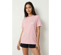 Kurzarmshirt ONLY "ONLKITA S/S TEE JRS NOOS", Damen, Gr. S, rosy touch print:smiley sunshine, Jersey, Obermaterial: 100% Baumwolle, bedruckt, regular fit normal, Rundhals, Shirts, Baumwolle, regular f