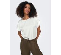 ONLY Damen ONLLIEKE S/S Satin Mix TOP WVN NOOS Kurzarmbluse, Weiß, X-Large