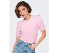 Kurzarmshirt ONLY "ONLLIVE LOVE 2/4 PUFFTOP JRS NOOS", Damen, Gr. XL, pink lady, Jersey, Obermaterial: 95% Baumwolle, 5% Elasthan, unifarben, regular fit normal, Rundhals, Shirts (27407353-XL) pink la
