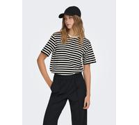 Only Damen T-Shirt Onllivina S/S Stripe Tee JRS gestreift Cloud Dancer/Black XL