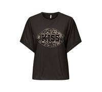 Kurzarmshirt ONLY "ONLLUCY LIFE S/S LEO TOP CS JRS", Damen, Gr. XS (34), phantom print:kiss, Jersey, Obermaterial: 100% Baumwolle, regular fit, Rundhals, Shirts Kurzarmshirt (75735311-XS)