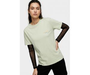 Kurzarmshirt ONLY "ONLLUCY MONJA SS TOP JRS NOOS", Damen, Gr. S, laurel grün print:stay fresh, Jersey, Obermaterial: 100% Baumwolle, bedruckt, regular fit normal, Rundhals, Shirts (30241239-S) laurel