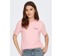 Kurzarmshirt ONLY "ONLLUCY MONJA SS TOP JRS NOOS", Damen, Gr. XL, rosa (rosy touch detail:strawberry), Jersey, Obermaterial: 100% Baumwolle, bedruckt, regular fit normal, Rundhals, Shirts (15483904-XL