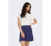 Kurzarmshirt ONLY "ONLMOLLY S/S O-NECK DOBBY TOP JRS", Damen, Gr. L, weiß (cloud dancer), Jersey, Obermaterial: 80% Polyester, 20% Viskose, unifarben, regular fit normal, Rundhals, Shirts, Materialmix