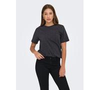 Kurzarmshirt ONLY "ONLMONJA S/S STUDS TEE JRS", Damen, Gr. M, phantom detail:studs, Jersey, Obermaterial: 100% Baumwolle, Glitzermuster, regular fit normal, Rundhals, Shirts, mit Glitzer-Effekt (78165