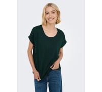 Kurzarmshirt ONLY "ONLMOSTER GLITTER S/S TOP NOOS JRS", Damen, Gr. L, grün (scarab detail:scarab lurex), Jersey, Obermaterial: 75% Viskose, 11% Polyester, 11% metallisierte Fasern, 3% Elasthan, Glitze