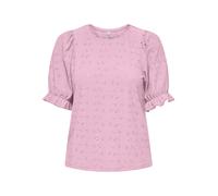 Kurzarmshirt ONLY "ONLNEW SMILLA LIFE S/S PUFF TOP JRS", Damen, Gr. XL, roseate spoonbill, Jersey, Obermaterial: 95% Polyester, 5% Elasthan, unifarben, regular fit normal, Rundhals, elastischer Bund,