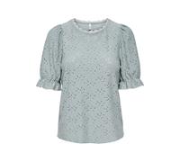 Kurzarmshirt ONLY "ONLNEW SMILLA LIFE S/S PUFF TOP JRS", Damen, Gr. XS, abyss, Jersey, Obermaterial: 95% Polyester, 5% Elasthan, unifarben, regular fit normal, Rundhals, elastischer Bund, Shirts Kurza