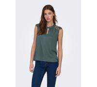 Kurzarmshirt ONLY "ONLNICOLA S/S TOP CS JRS", Damen, Gr. S, grün (balsam grün), Jersey, Obermaterial: 100% Viskose, unifarben, regular fit normal, Rundhals, Spitze, Shirts, Viskose, regular fit, Rundh