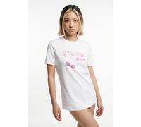 Kurzarmshirt ONLY "ONLNIKITA REG S/S TOP BOX JRS", Damen, Gr. S, hellweiß print:cherry season, Jersey, Obermaterial: 100% Baumwolle, bedruckt, regular fit normal, Rundhals, Shirts, Baumwolle, regular