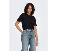 ONLY Damen T-Shirt ONLONLY - Regular Fit XS S M L XL Schwarz Weiss Beige, Größe:L, Farbe:Black 15270390