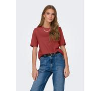 Kurzarmshirt ONLY "ONLONLY S/S TEE JRS NOOS", Damen, Gr. M, spiced apple, Jersey, Obermaterial: 100% Baumwolle, unifarben, regular fit normal, Rundhals, Shirts, regular fit, casual, Single Jersey, Bau