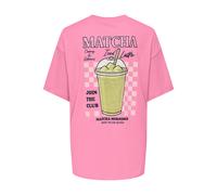 Kurzarmshirt ONLY "ONLRITA S/S PRINTED TEE CS JRS", Damen, Gr. L, prism pink print:matcha, Jersey, Obermaterial: 100% Baumwolle, bedruckt, loose fit normal, Rundhals, Shirts, Baumwolle, loose fit, Run